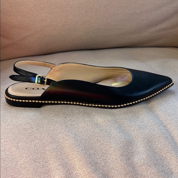 Coach Black Pointed Slingback Heels - Picture 3 of 5